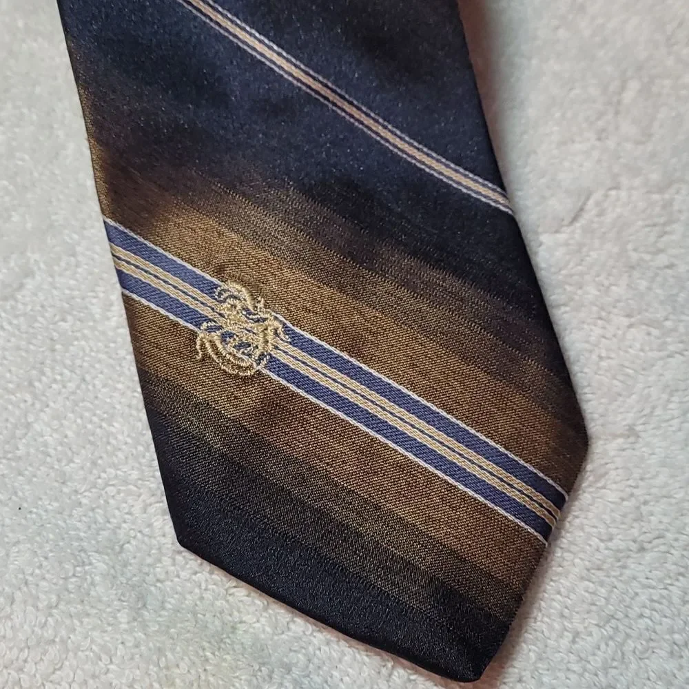 Via Re men's black and brown‎ striped neck tie